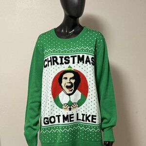 #0068 Elf Ugly Christmas Sweater Sz XL